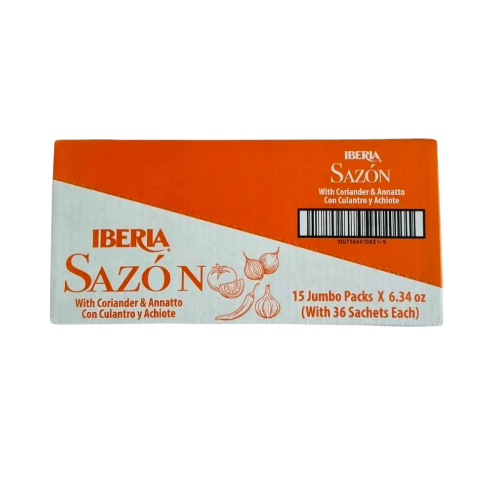 Sazon Iberia con Culantro y Achiote (6.34 oz) Caja (15 x 36)