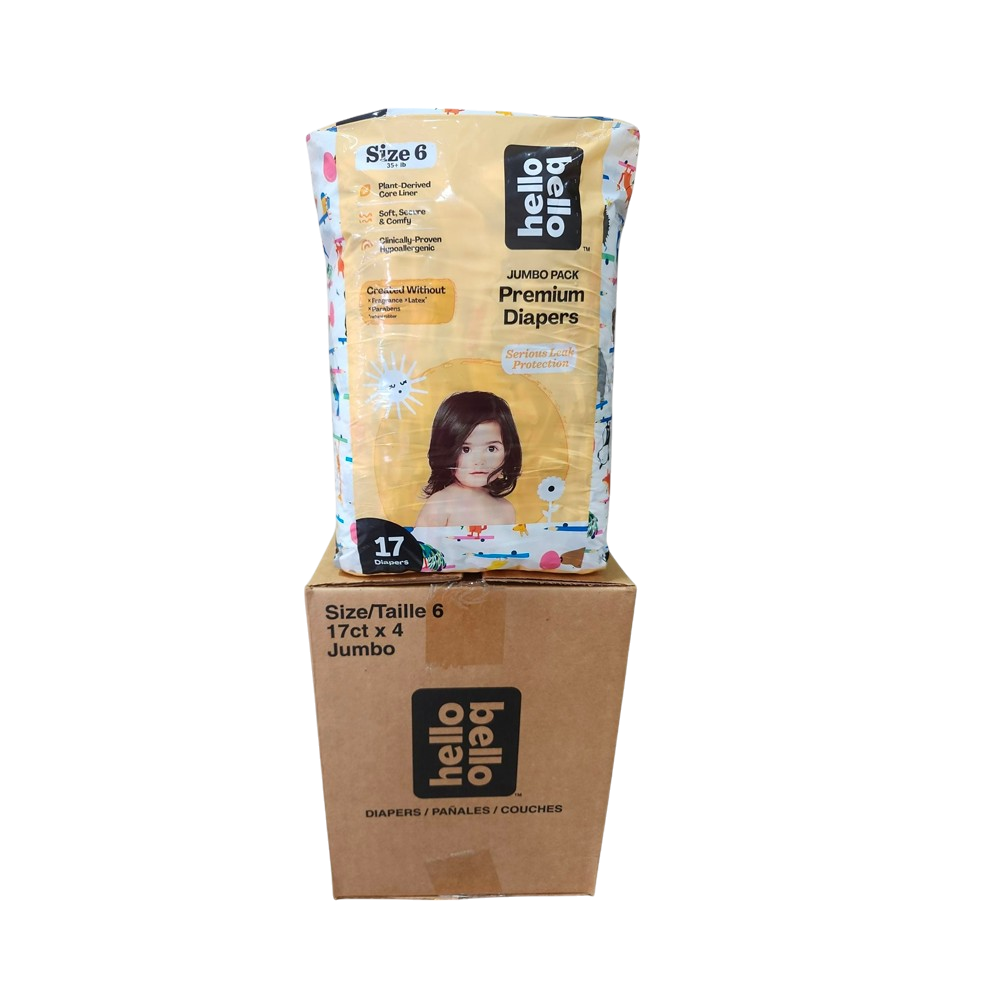 Pañales Hello Bello tamaño 6 (4 Paquetes / 35+ lb)