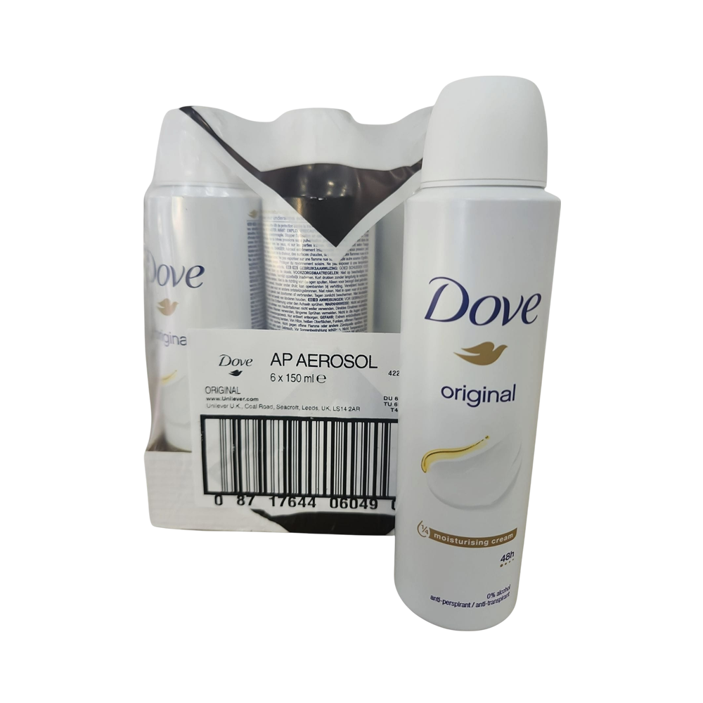Dove Original antiperspirant Spray Deodorant 48h 6/u (150ml)