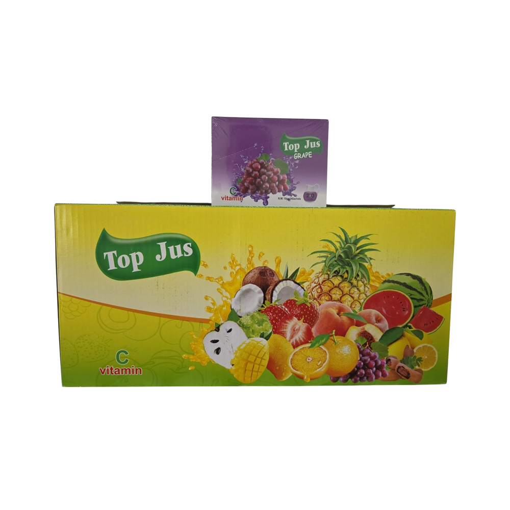 Top Jus Grape Soft Drink (24 sachets x 24 boxes) 10g