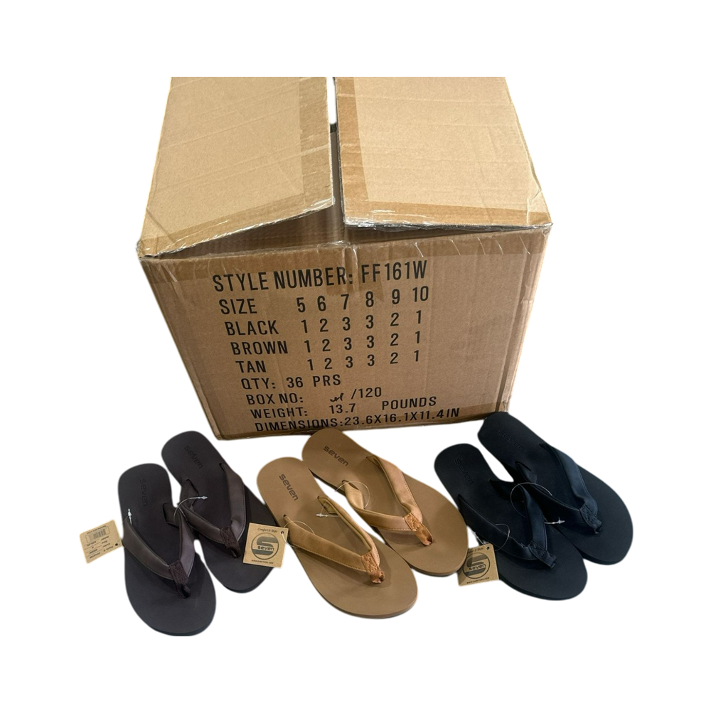 Black, tan and brown flip-flops 36/U (Style: FF161W)