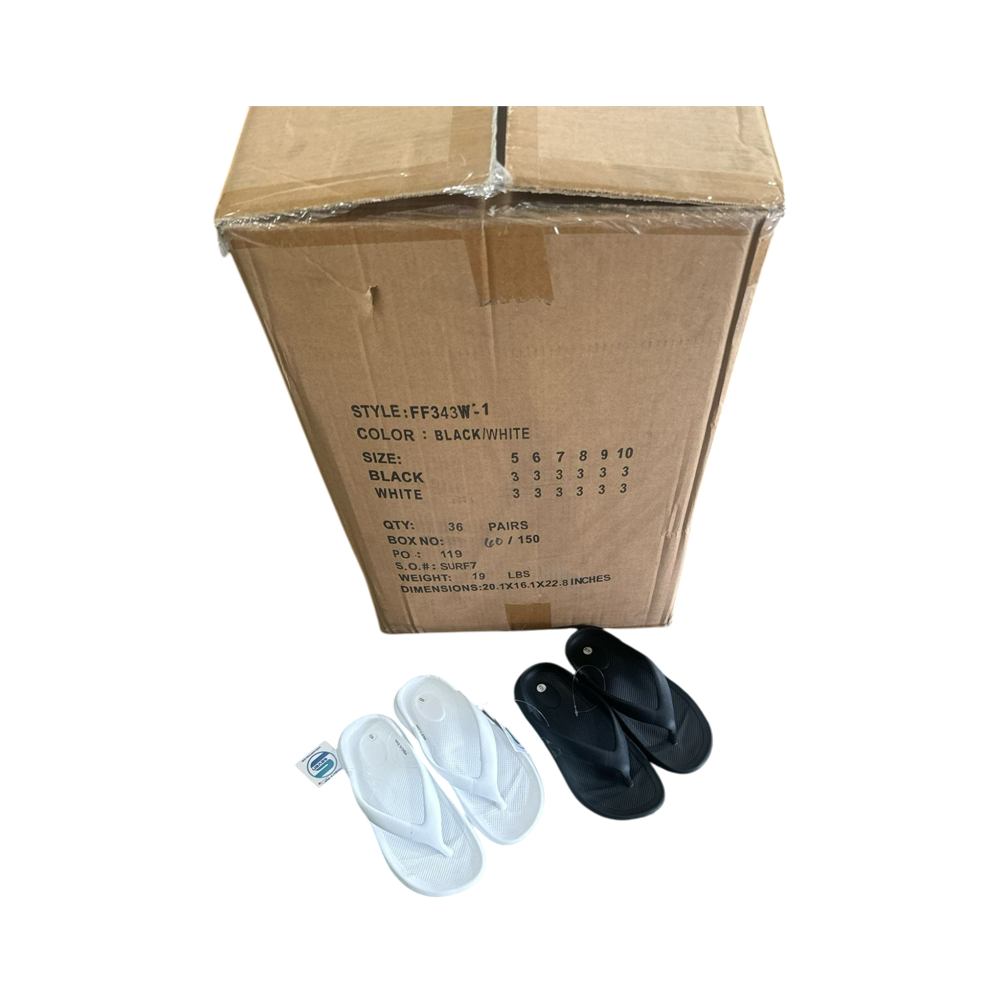 Chanclas negras y blancas 36/U (Style: FF343W)