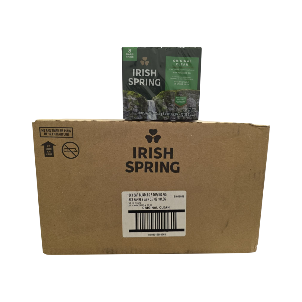 Irish Spring Soap (Original Clean) 18 3-Packs, 3.7 oz (104.8 g)